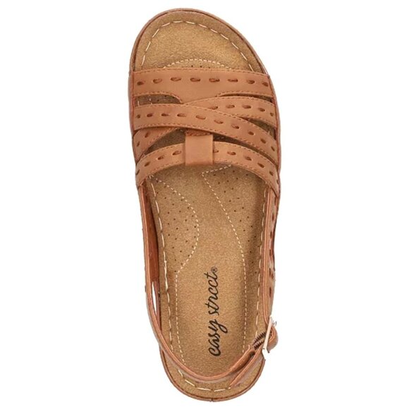 Easy Street KEHLANI Low Wedge Heel Comfort SlingBack Sandals Tan Size 6 - Picture 6 of 8